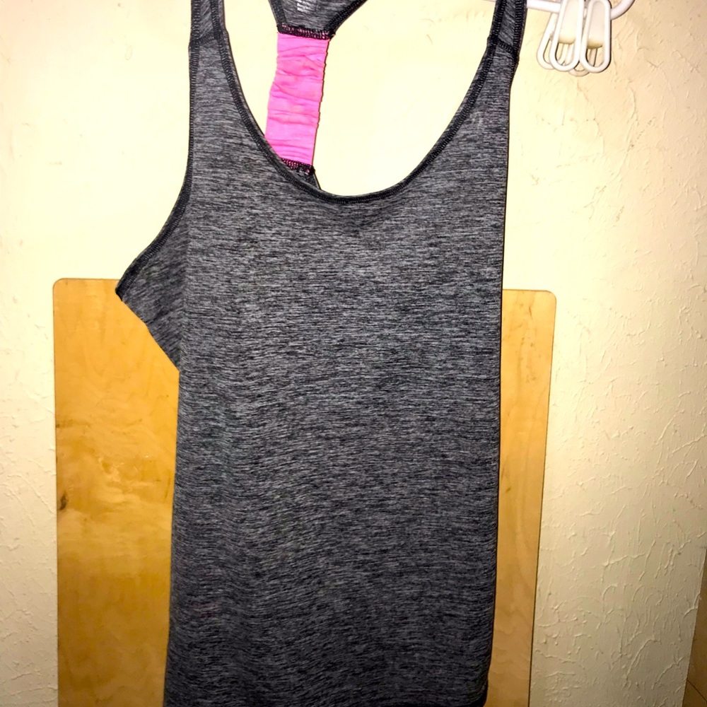 Grey/black & pink tank top size meduim